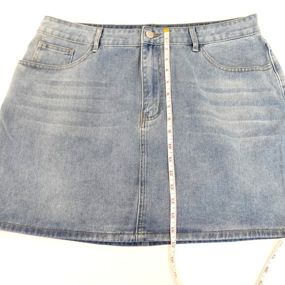 Shein Curve XL Blue Jean Mini Skirt - Picture 4 of 4